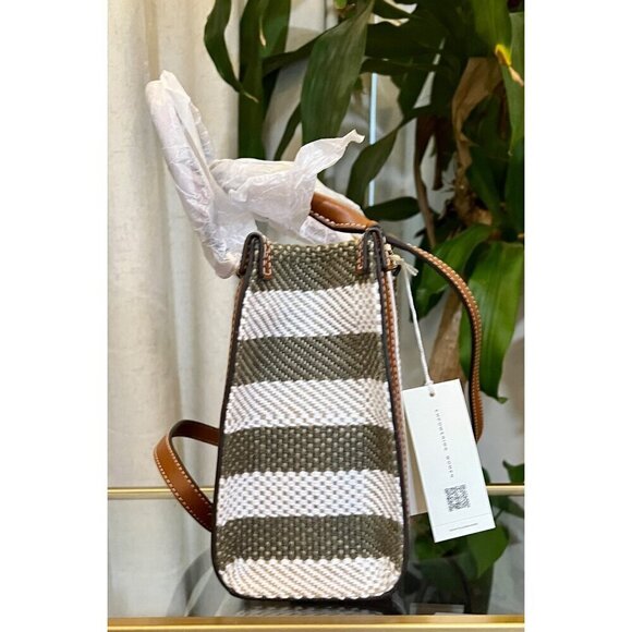 👛 NWT!!! AUTHENTIC TORY BURCH BLAKE STRIPED CANVAS TOTE 👛 - Picture 3 of 12